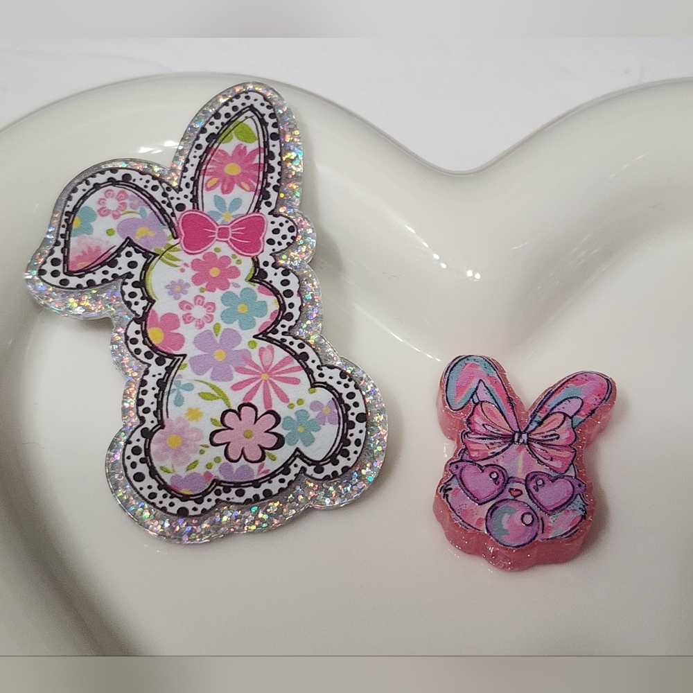 Easter Flatback Focal Bead Bunny Crafts Badge Keychain Beaded Pen‎ Magnet Pin